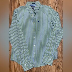 Abercrombie & Fitch Blue and Green Striped Shirt